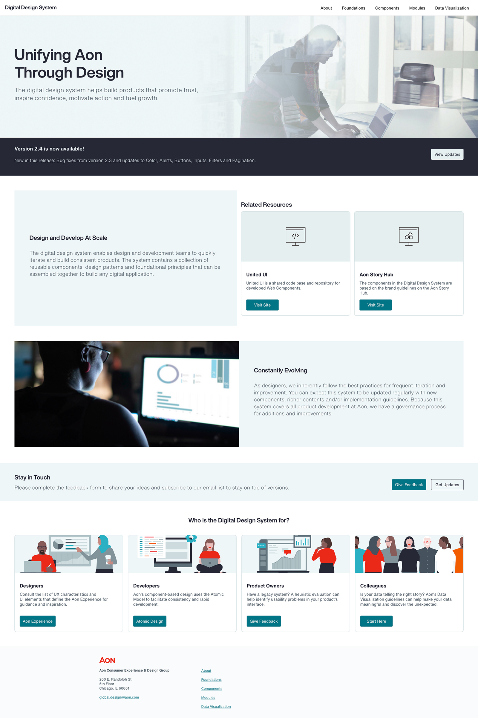 Aon Digital Design System website